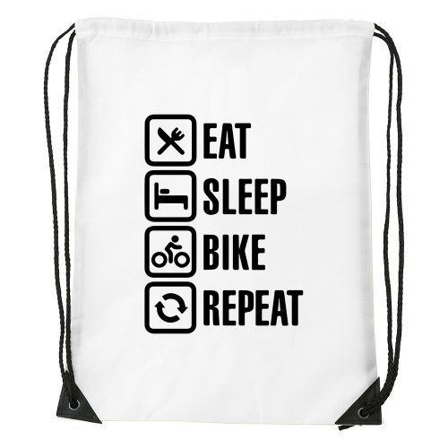 Eat sleep bike repeat - Sport táska fehér