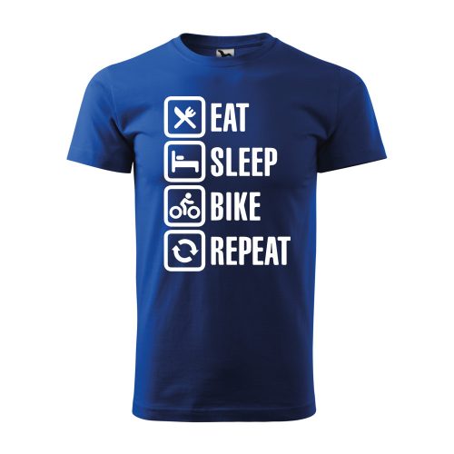 Póló Eat sleep bike repeat  mintával - Kék XXL méretben