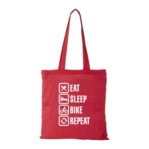 Eat sleep bike repeat - Bevásárló táska piros