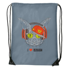 Zenét hallgató nyúl - Sport táska szürke