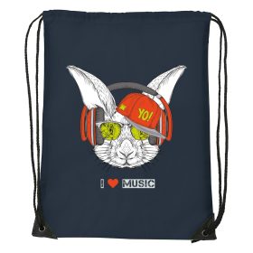 Zenét hallgató nyúl - Sport táska navy kék
