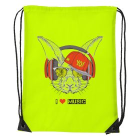 Zenét hallgató nyúl - Sport táska sárga