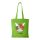 Zenét hallgató nyúl - Bevásárló táska zöld