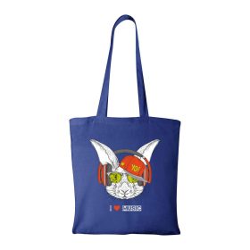 Zenét hallgató nyúl - Bevásárló táska kék