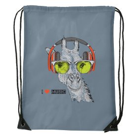 Zenét hallgató zsiráf - Sport táska szürke