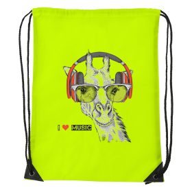 Zenét hallgató zsiráf - Sport táska sárga