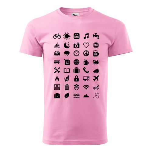 Póló Traveller  mintával - Rózsaszín XXL méretben