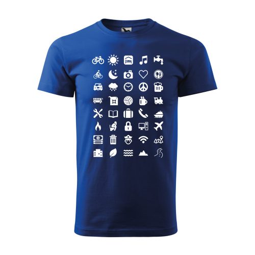Póló Traveller  mintával - Kék XXL méretben