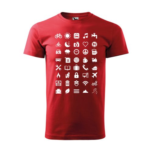 Póló Traveller  mintával - Piros XL méretben