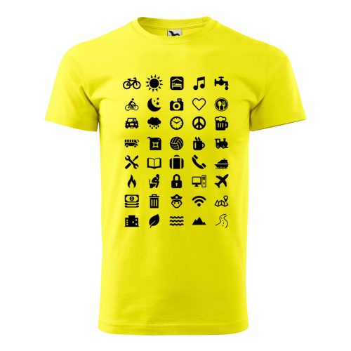 Póló Traveller  mintával - Sárga XXL méretben