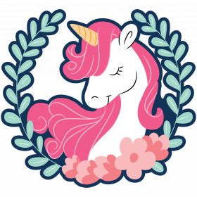 Unikornis koszorúval - Sport táska fehér