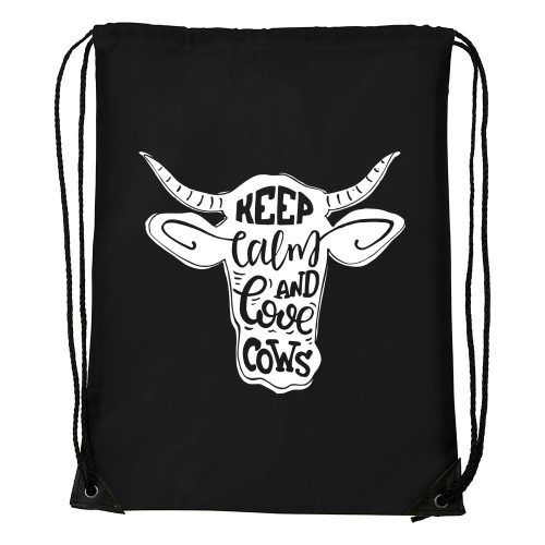 Keep calm and love cows - Sport táska fekete