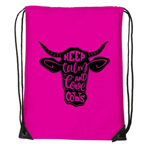 Keep calm and love cows - Sport táska magenta