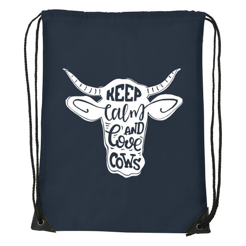 Keep calm and love cows - Sport táska navy kék