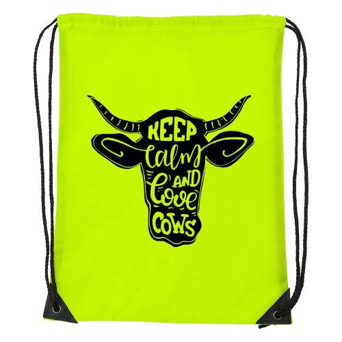 Keep calm and love cows - Sport táska sárga