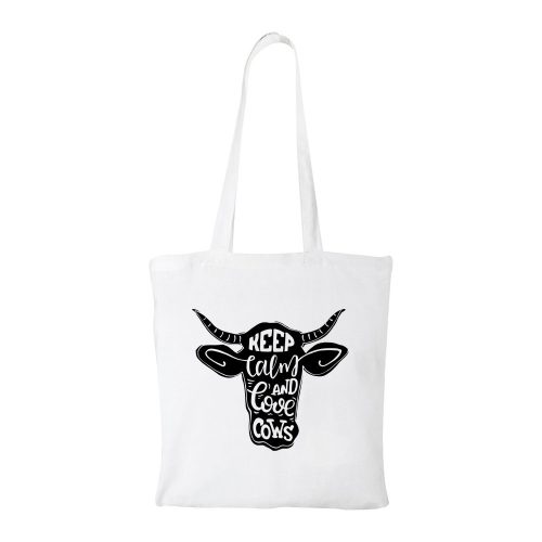 Keep calm and love cows - Bevásárló táska fehér