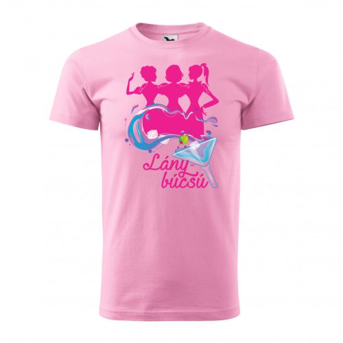 Póló Lánybúcsú  mintával - Rózsaszín L méretben