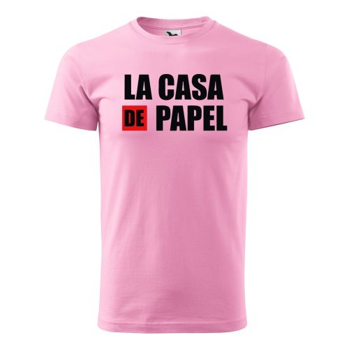 Póló La casa de papel V2  mintával - Rózsaszín XXL méretben