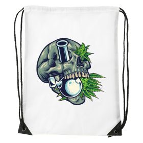 Koponya és canabis - Sport táska fehér