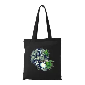 Koponya és canabis - Bevásárló táska fekete