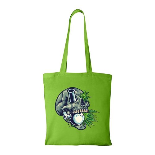 Koponya és canabis - Bevásárló táska zöld