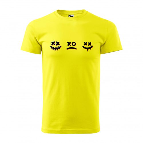 Póló Smile  mintával - Sárga XXL méretben