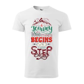 Póló A journey of a 1000 miles  mintával - Fehér