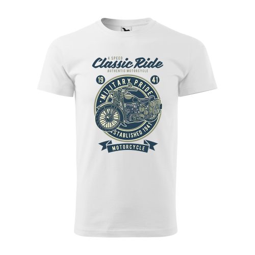 Póló Classic Ride  mintával - Fehér XXXL méretben