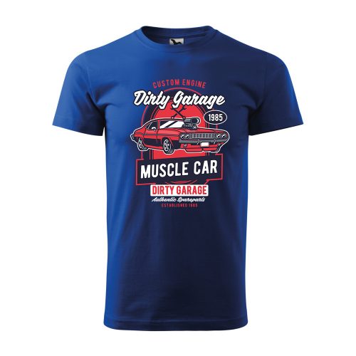 Póló Dirty Garage  mintával - Kék L méretben