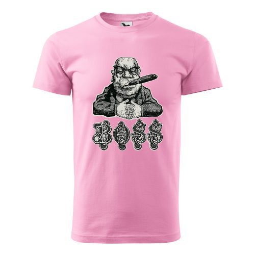 Póló Boss  mintával - Rózsaszín L méretben
