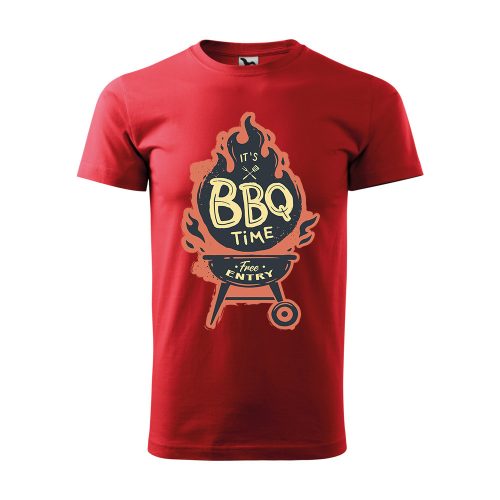 Póló BBQ time  mintával - Piros XXL méretben