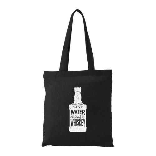 Save water drink whiskey - Bevásárló táska fekete