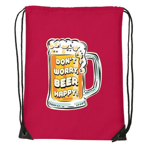 Dont worry, beer happy - Sport táska piros