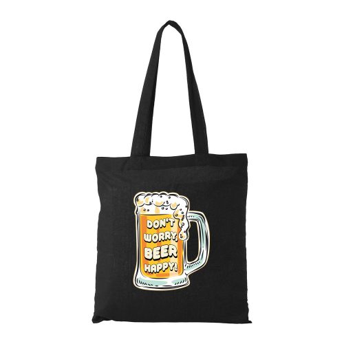 Dont worry, beer happy - Bevásárló táska fekete