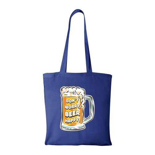 Dont worry, beer happy - Bevásárló táska kék