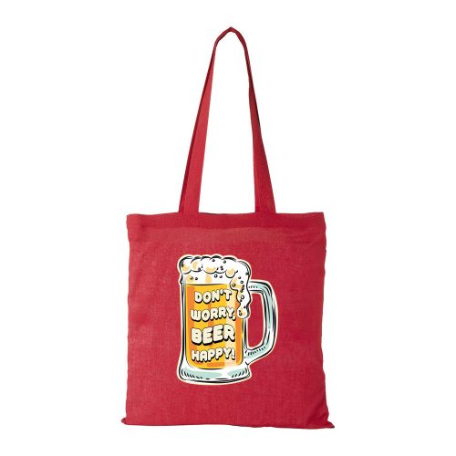 Dont worry, beer happy - Bevásárló táska piros