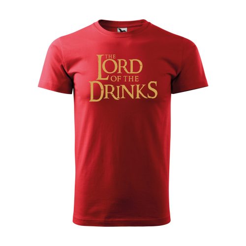 Póló The Lord of the Drinks  mintával - Piros M méretben