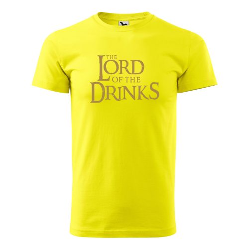 Póló The Lord of the Drinks  mintával - Sárga XXL méretben