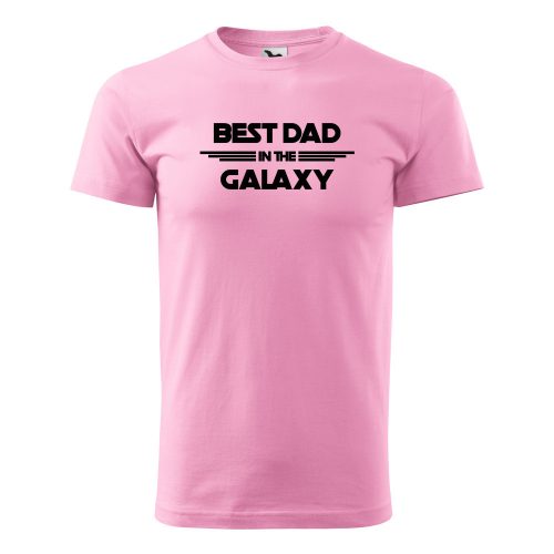 Póló Best dad in the galaxy  mintával - Rózsaszín M méretben