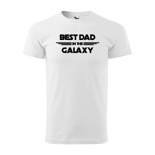 Póló Best dad in the galaxy  mintával - Fehér XXL méretben
