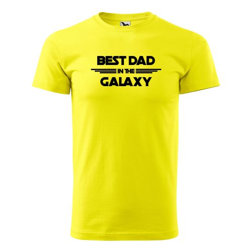 Póló Best dad in the galaxy  mintával - Sárga XL méretben