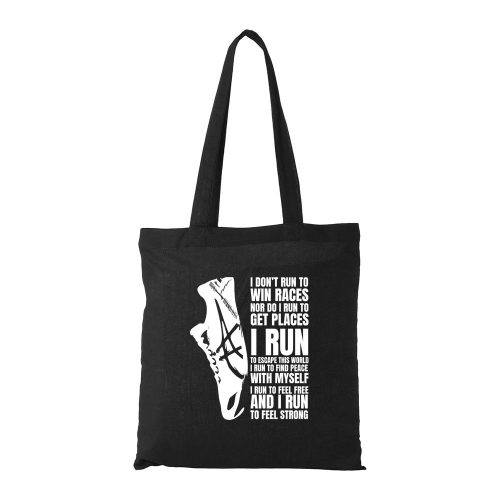 I run - Bevásárló táska fekete