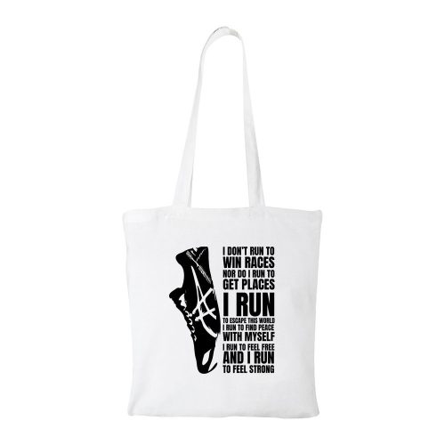 I run - Bevásárló táska fehér