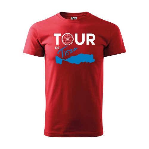 Póló Tour de Tisza  mintával - Piros M méretben