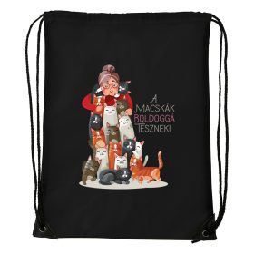 A macskák boldoggá tesznek - Sport táska fekete