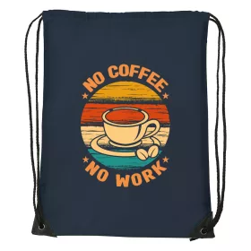 No coffee no work - Sport táska navy kék