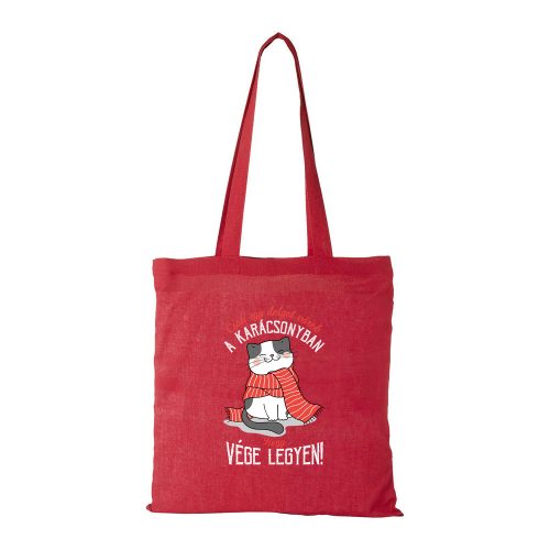 Csak egy dolgot várok a karácsonyban V4 - Bevásárló táska piros