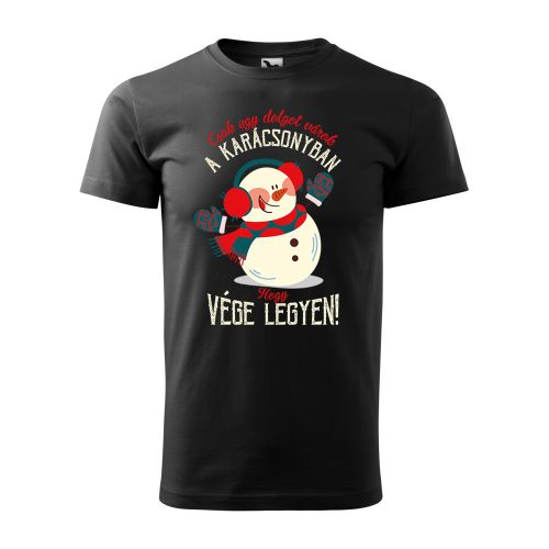 Póló Csak egy dolgot várok a karácsonyban V3  mintával - Fekete XXL méretben