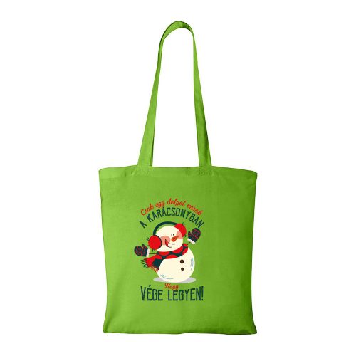 Csak egy dolgot várok a karácsonyban V3 - Bevásárló táska zöld