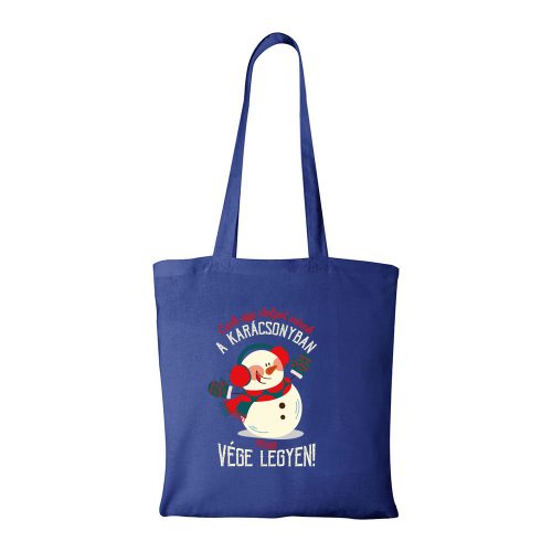 Csak egy dolgot várok a karácsonyban V3 - Bevásárló táska kék